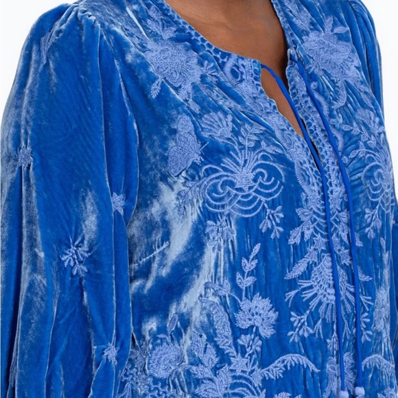 Johnny Was Embroidered Velvet Tunic Top - Picture 8 of 9